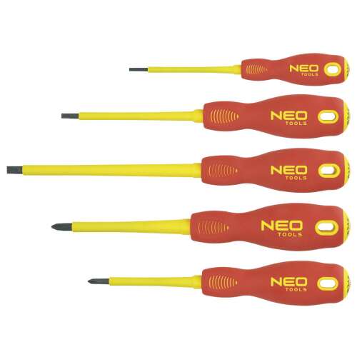NEO TOOLS insulated screwdriver set, 1000V, 5 piece, red and yellow handles