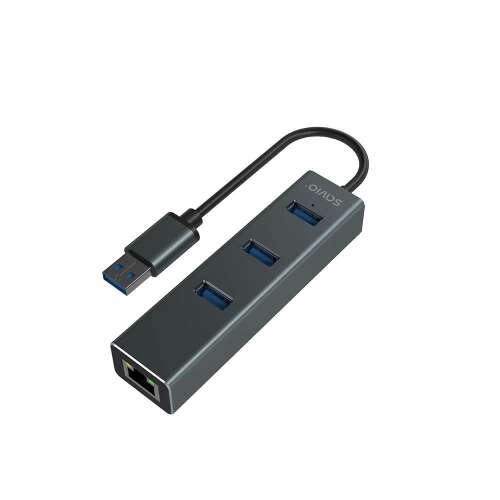 Savio AK-58 USB-A 3.1 Hub RJ-45 Gigabit Ethernet adapterrel