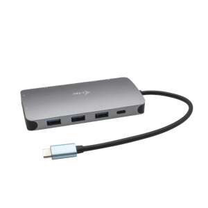 Докинг станция i-tec C31NANODOCKVGAPD USB-C, сребърна, ъглов изглед - I-Tec