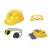 Bosch toy construction worker set, includes helmet, safety glasses, earmuffs, and gloves