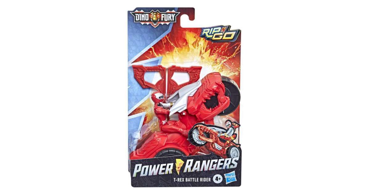 Hasbro Power Rangers Rip N Go T-Rex Battle-Bike jármű és Dino Fury Red ...