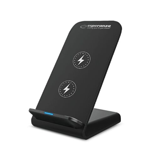 Suport smartphone cu incarcare wireless, Esperanza 95871, 15W, USB-C, indicator LED, negru