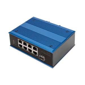 Digitus DN-651132 industrial PoE Ethernet switch, 8 port 10/100 Mbps RJ45 + 1 port 100 Mbps SFP - Digitus