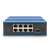 Priemyselný PoE Ethernet switch Digitus DN-651132, predný pohľad s 8 RJ45 portami a 1 SFP portom