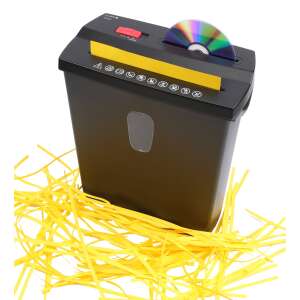 Olympia PS 38 CD papír- és CD-megsemmisítő, papír és CDROM-ok aprítására, biztonsági szint P2, kapacitás 8 lap, 9 literes tartály, fekete - Olympia