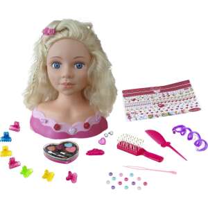 Klein Coralie Prinzessin Puppenkopf mit blonden Haaren, 41-teiliges Set, inklusive Make-up, Haarschmuck und Styling-Werkzeugen - Klein