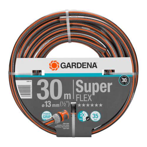 Градински маркуч Gardena SuperFLEX 30 метра, 13 mm (1/2 инча), Power Grip, устойчив на замръзване