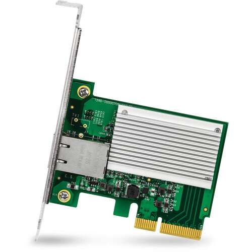 TRENDnet TEG-10GECTX 10 Gigabit PCIe Netzwerkadapter, 10G Ethernet-Port, unterstützt 802.1Q VLAN-Tagging, Standard- und Low-Profile-Halterungen