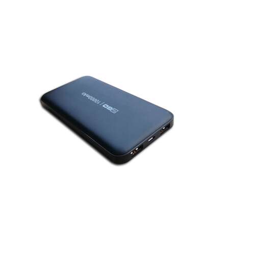 2GO Power Bank Basic 10000mAh fekete külső akkumulátor, ferde nézet