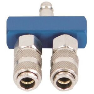 Scheppach dual quick coupler for air compressor, allows two tools to connect to one air outlet - Scheppach