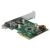 DeLOCK 90299 USB-C und USB-A PCIe Erweiterungskarte, schräge Ansicht