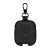 Terratec AirBox black leather case for Apple AirPods with carabiner, back view