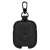 Terratec AirBox black leather case for Apple AirPods with carabiner, front view