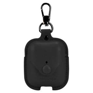 Terratec AirBox fekete bőr tok Apple AirPods-hoz karabinerrel - Terratec