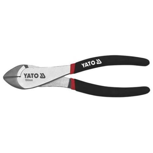 YATO 180mm side cutting pliers, reinforced, black handles