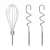 Midea hand mixer attachments: whisk, dough hooks