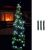 Somogyi LED 108C/WH Christmas string lights with cool white LEDs decorating a tree, alongside a close-up of the individual LED bulbs.
