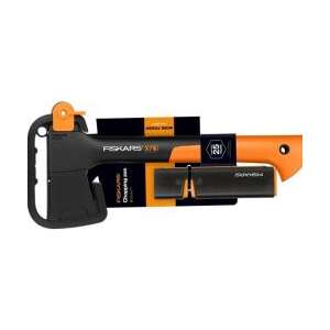 Fiskars X7 XS siekiera do cięcia drewna z ostrzałką, siekiera kempingowa, mała siekiera, siekiera do drewna opałowego - Fiskars