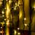 Warm white LED curtain lights, 204 LEDs, outdoor, black cable