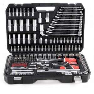 YATO 216 piece socket wrench set with 1/2 inch, 3/8 inch and 1/4 inch drive - Socket Wrench