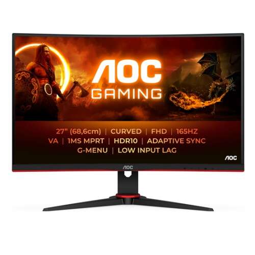 AOC C27G2E/BK 27-Zoll Curved Gaming Monitor, 165Hz, VA-Panel