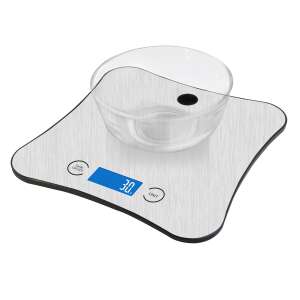 Platinet Smart Kitchen Scale mit einer Schüssel auf der Waage, die das digitale Display und die Tasten zeigt - Küchenwaagen