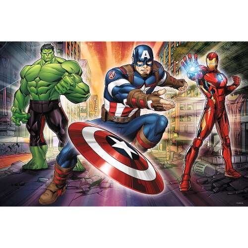 Trefl Marvel Avengers 24 piece Maxi puzzle featuring Captain America, Hulk and Iron Man