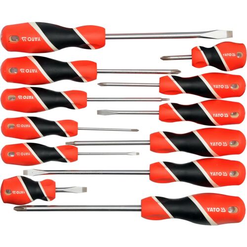 YATO 12-Piece Screwdriver Set with Magnetic Tips