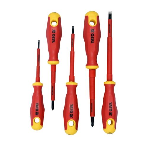 YATO Insulated Screwdriver Set, 5 Pieces, 1000V Rated for Electrical Work