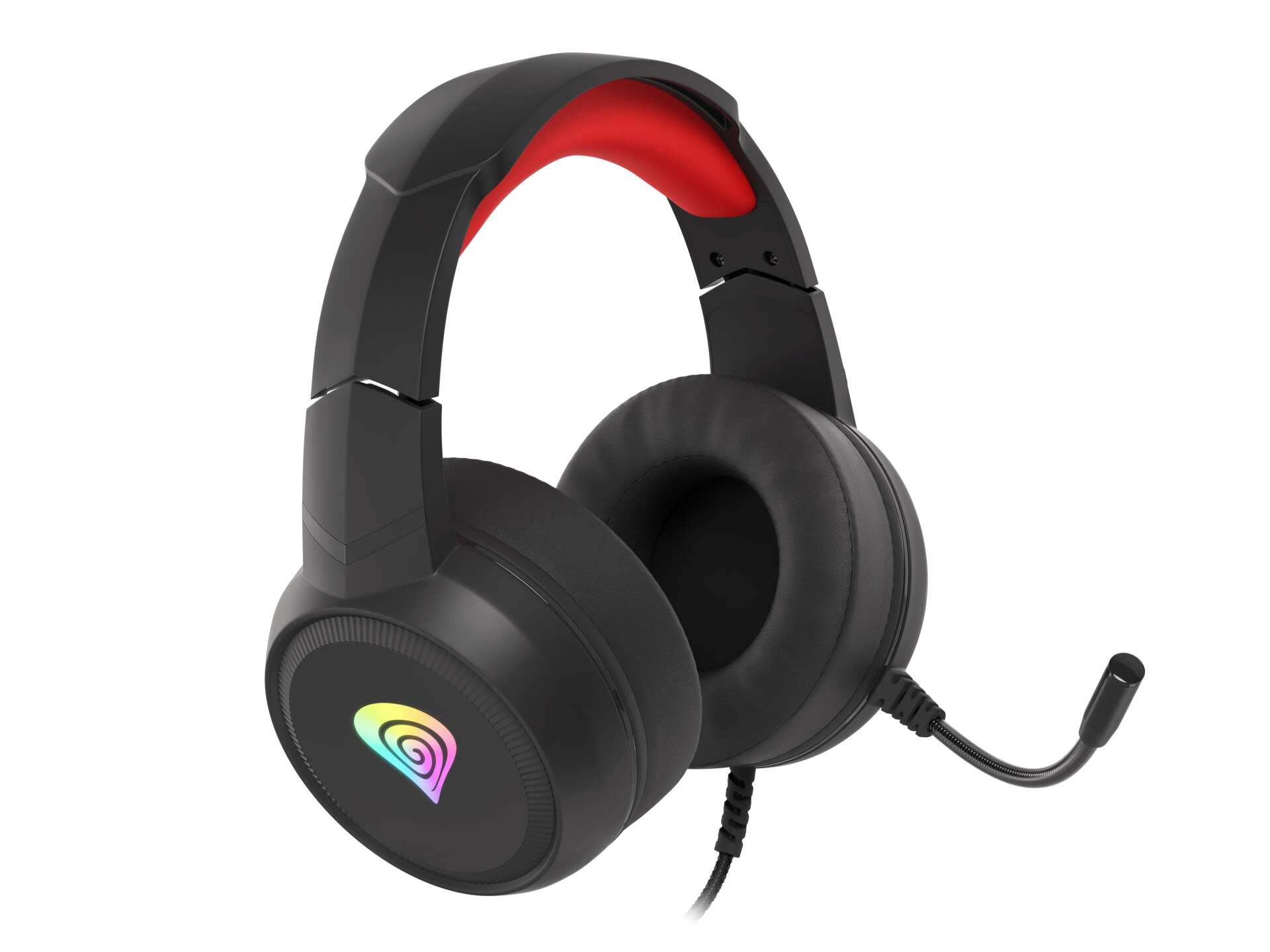 Genesis Neon 200 RGB Gamer fejhallgató, fekete-piros