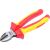 Angled view of YATO 180mm insulated side cutting pliers