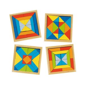 3D GeoMo Háromszögek fa geometriai puzzle gyerekeknek - Goki