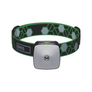 EMOS P3535 headlamp, black and white, with green strap - EMOS