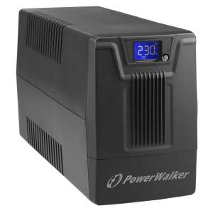 PowerWalker VI 600 SCL 600VA / 360W Vonalinteraktív UPS, fekete, elülső nézet - Power Walker