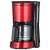Severin KA 4817 red coffee maker, 10 cups, with glass carafe, front view