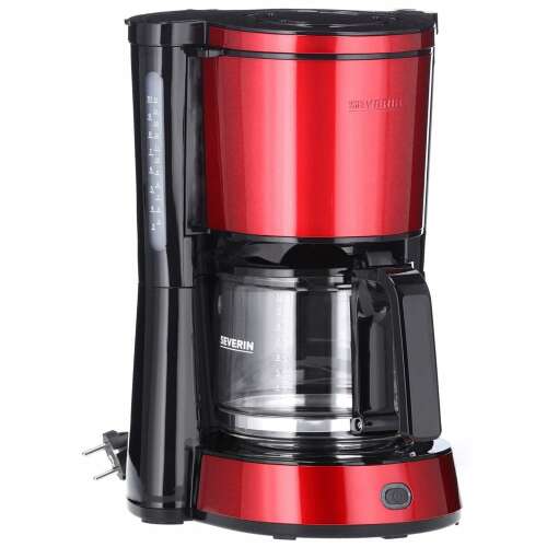 Severin KA 4817 red coffee maker, 10 cups, with glass carafe