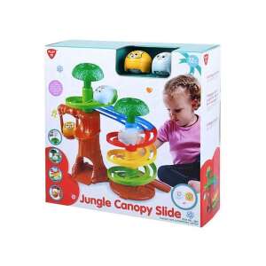 Playgo Dzsungel állatos golyópálya, színes golyófuttató játék babáknak és kisgyermekeknek, dzsungel témával és állatos figurákkal - Golyópálya