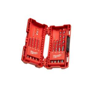 Milwaukee 8 piece concrete drill bit set with 3-sided chuck, in a red plastic case - Tool accessories