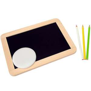 Wooden Slate Blackboard for Kids with Chalk and Eraser - Eichhorn