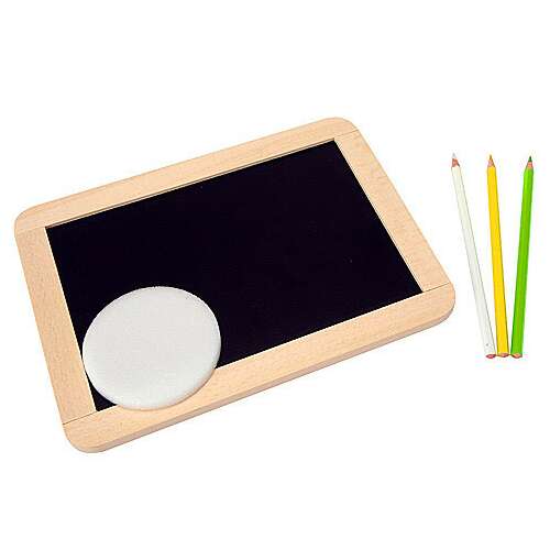Wooden Slate Blackboard for Kids with Chalk and Eraser