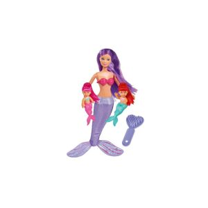 Кукла Steffi Love Mermaid Twins с лилава коса и две бебешки кукли русалки - Simba Toys Баба