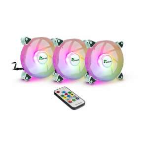 Комплект 3 компютърни вентилатора Inter-Tech 88885530, RS-061 RGB + хъб, 120x120x25mm (88885530) 78828696 - Inter-Tech