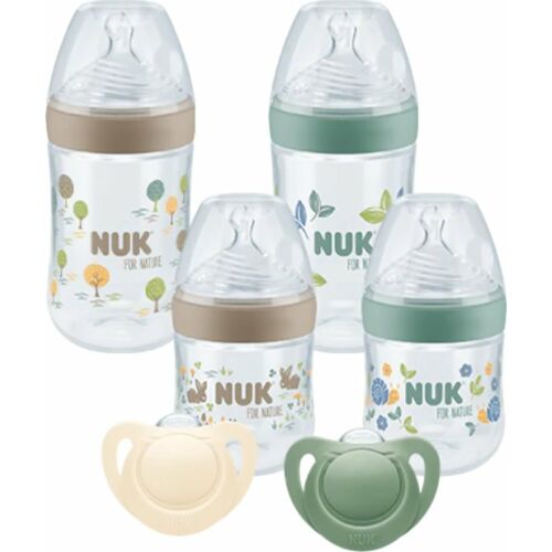 Nuk Nature Perfect Start Babyflaschen Set mit Schnullern, 2x 150ml und 2x 260ml