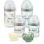 NUK For Nature Perfect Start Babyflaschen-Set, 2x 150ml und 2x 260ml Flaschen, inklusive 2 Schnuller