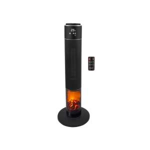 Beper P203TER001 electric heater with flame effect, black - Space Heater
