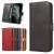 Black leather wallet case for Samsung Galaxy A73 with stand function, collage of different colors