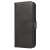 Black leather wallet case for Samsung Galaxy A73 with stand function, side view