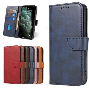 Samsung Galaxy A73 blue wallet case with stand and color variations - Phone Case