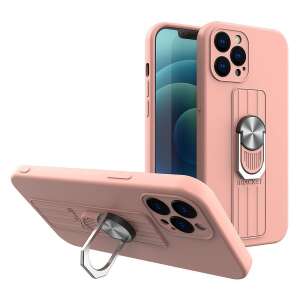 Pink silicone phone case with ring holder for Xiaomi Poco M4 Pro 5G - Phone Case