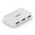 Lindy USB 3.0 Hub, 4 port, white, angled view